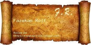 Fazekas Rolf névjegykártya