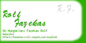 rolf fazekas business card